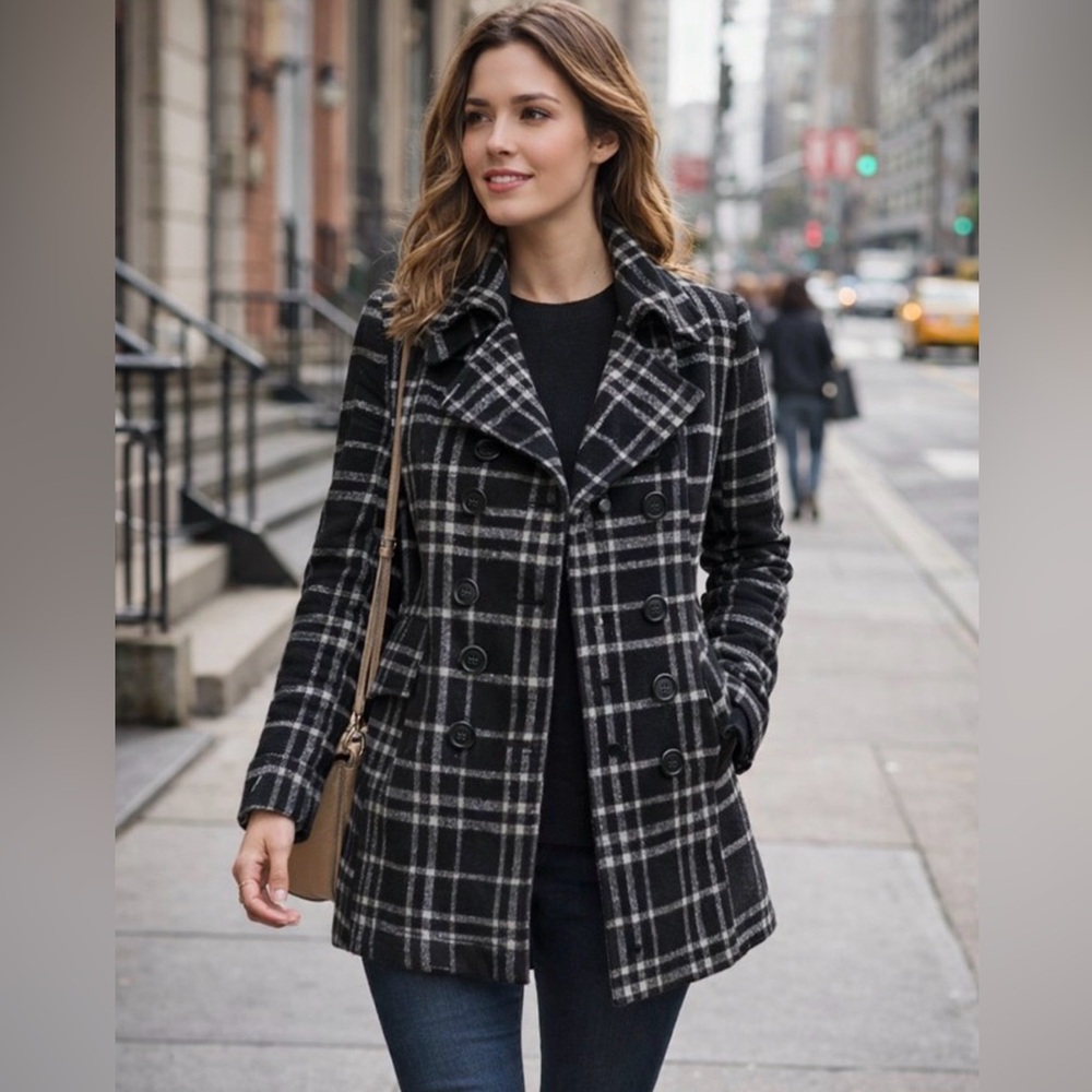 Jou Jou NWOT black plaid jacket buttons‎ up the front